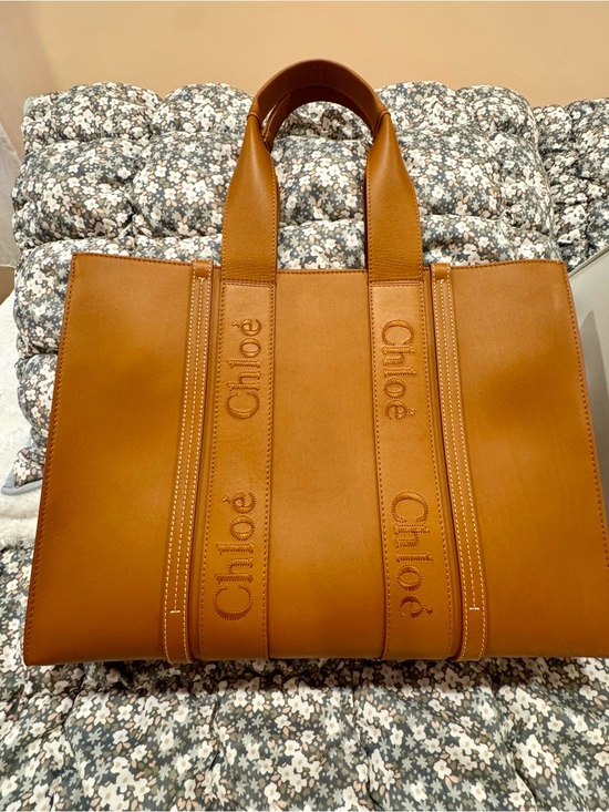 Chloe Handbags - Chloe Woody Tote Bag - Large - Caramel / Cognac Leather